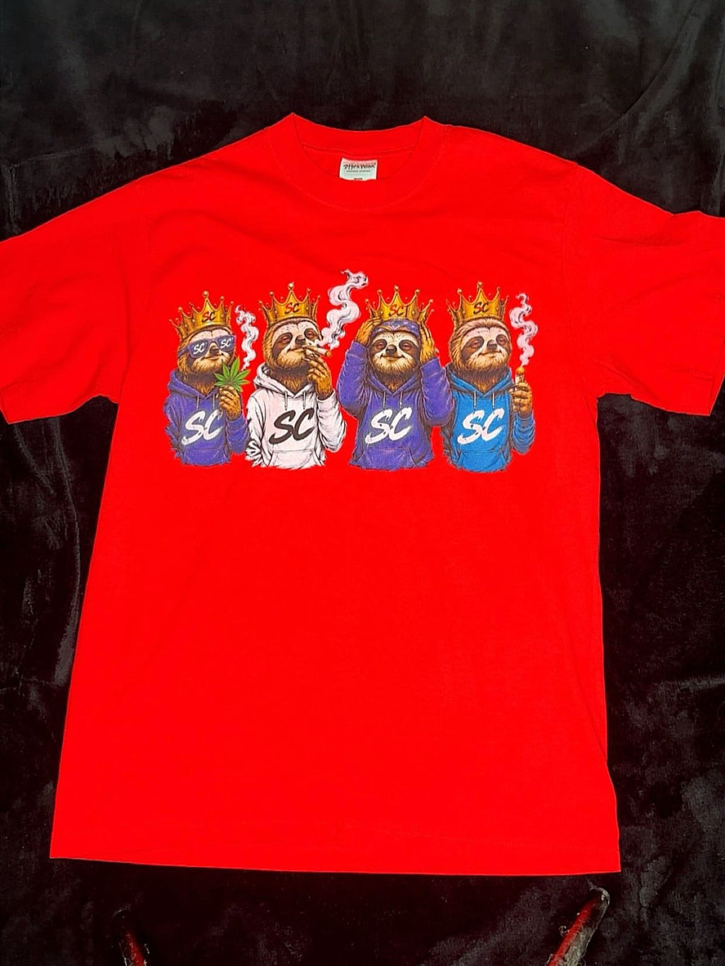 Smack City High Sloth Crowned Tee — Red