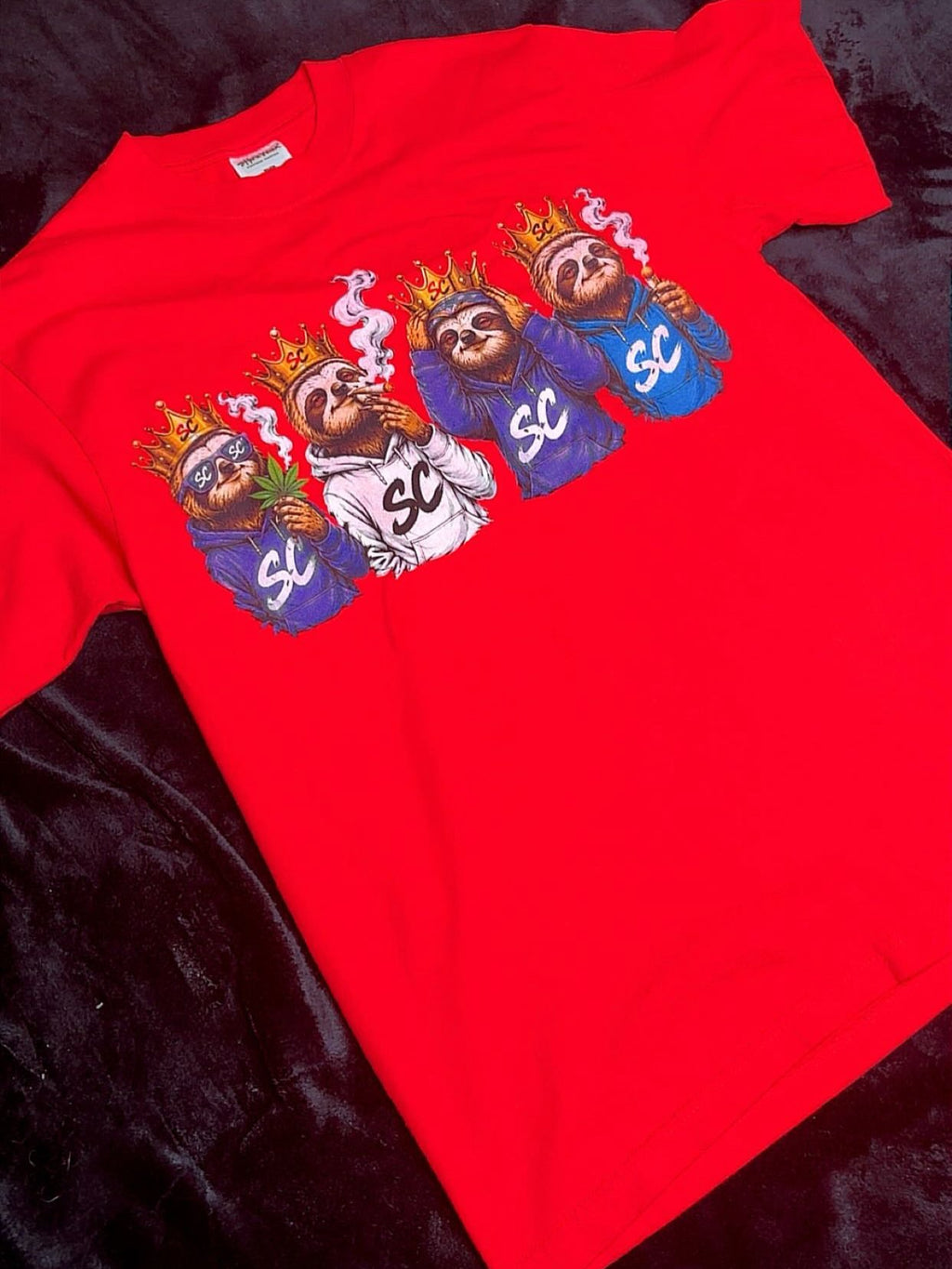 Smack City High Sloth Crowned Tee — Red