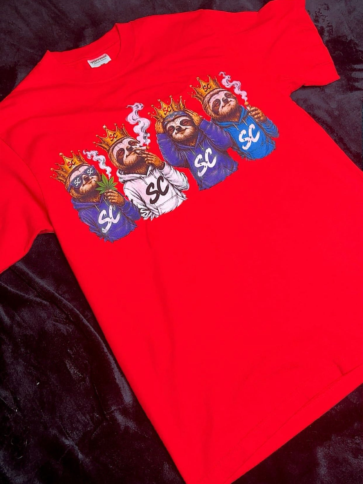 Smack City High Sloth Crowned Tee — Red